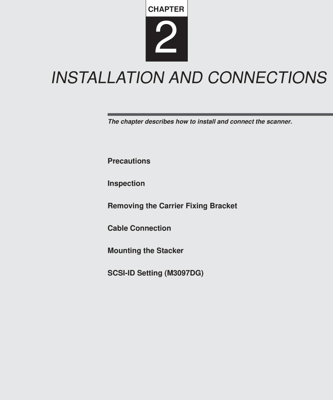 Fujitsu M3097DE, M3097DG manual Installation and Connections 