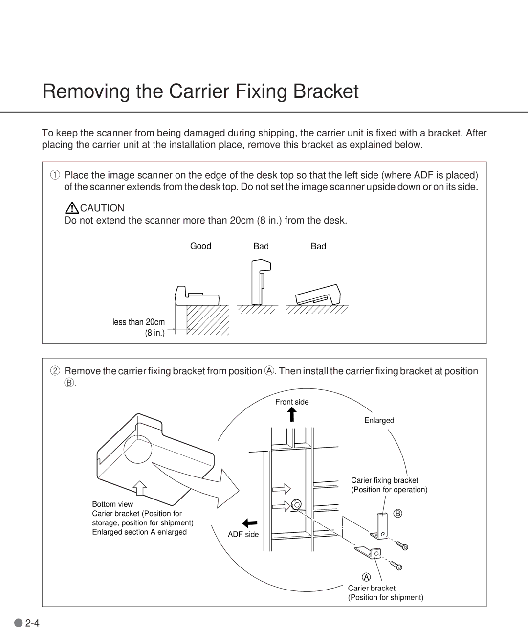 Fujitsu M3097DE, M3097DG manual Removing the Carrier Fixing Bracket 