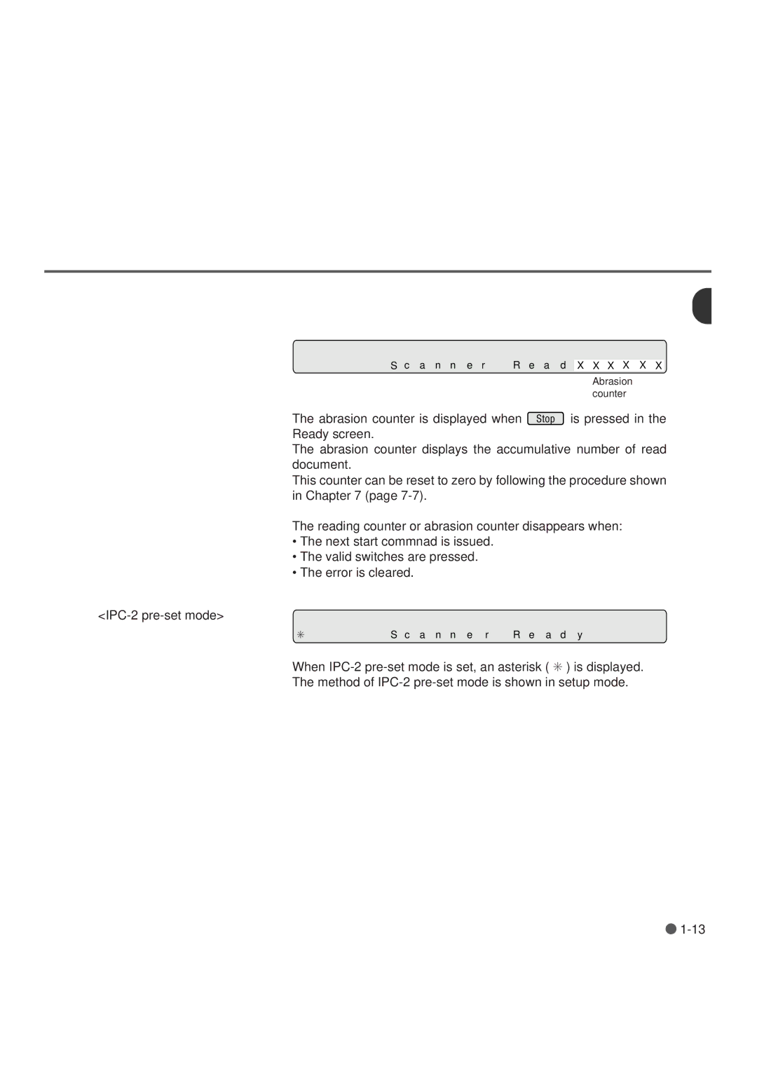 Fujitsu M3099EX, M3099GX, M3099GH, M3099EH manual A n n e r R e a d X X X X X Abrasion counter 