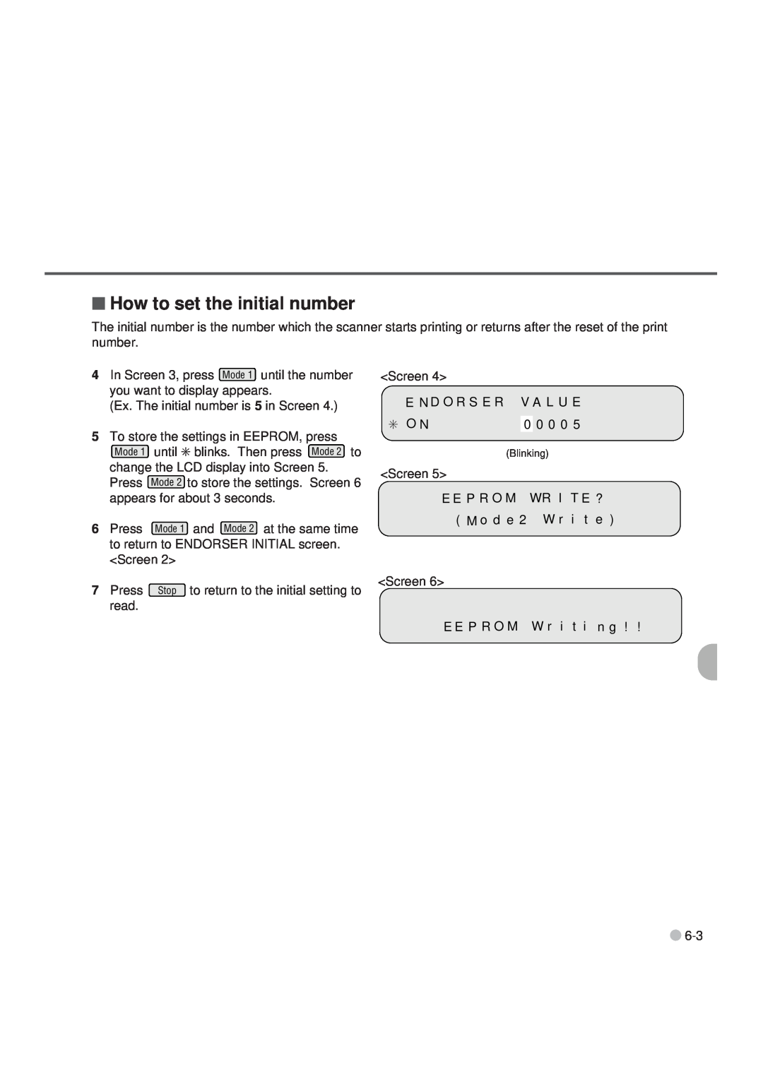 Fujitsu M3099EH, M3099GX, M3099GH, M3099EX manual How to set the initial number 