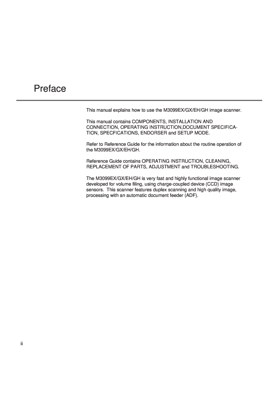 Fujitsu M3099EH, M3099GX, M3099GH, M3099EX manual Preface 