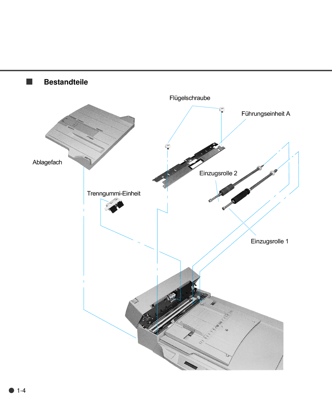 Fujitsu M4097D manual Bestandteile 