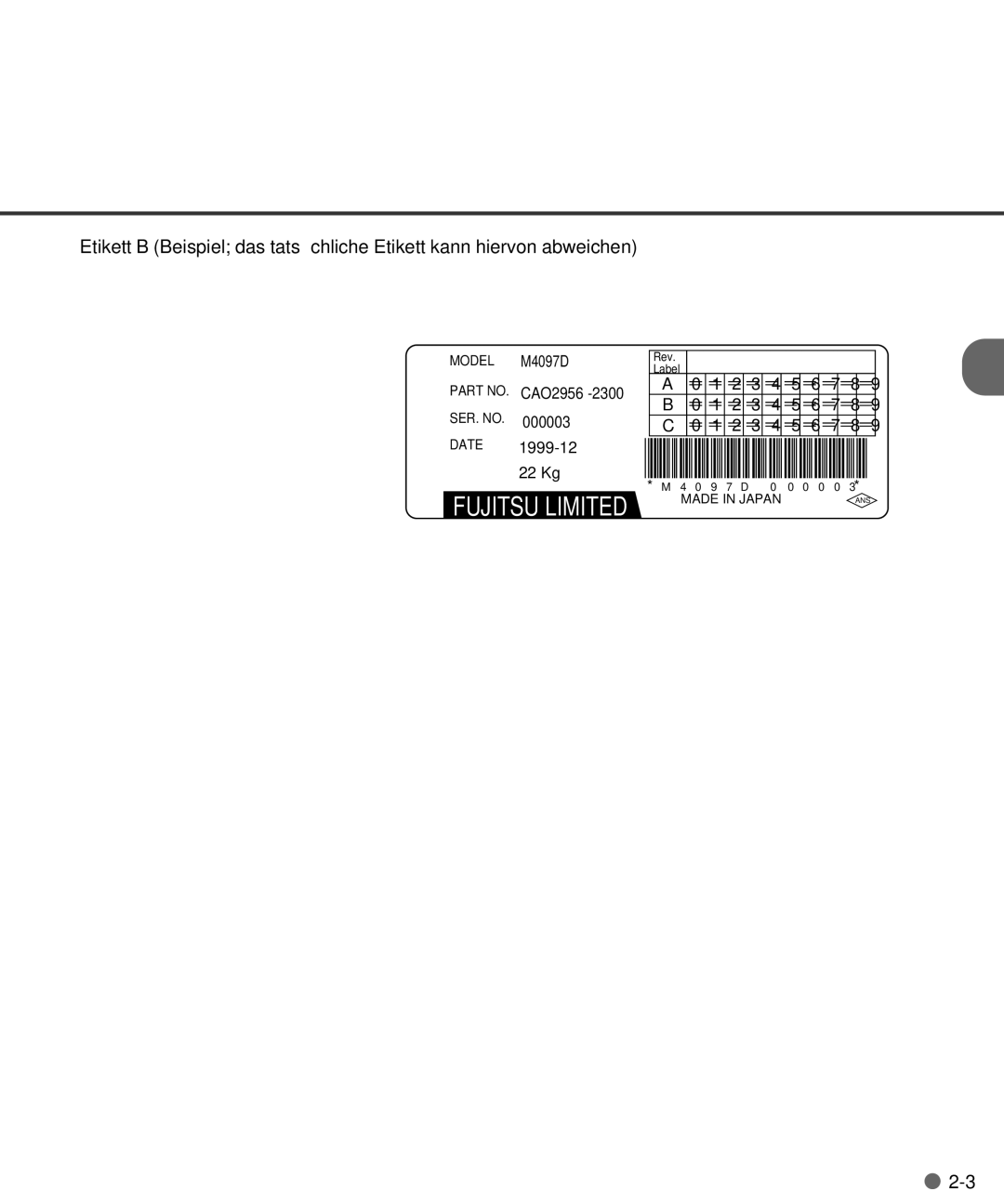 Fujitsu M4097D manual Fujitsu Limited 