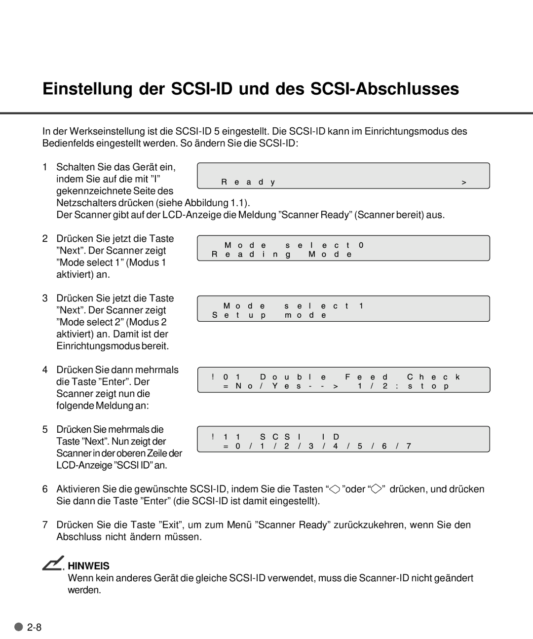 Fujitsu M4097D manual Einstellung der SCSI-ID und des SCSI-Abschlusses 