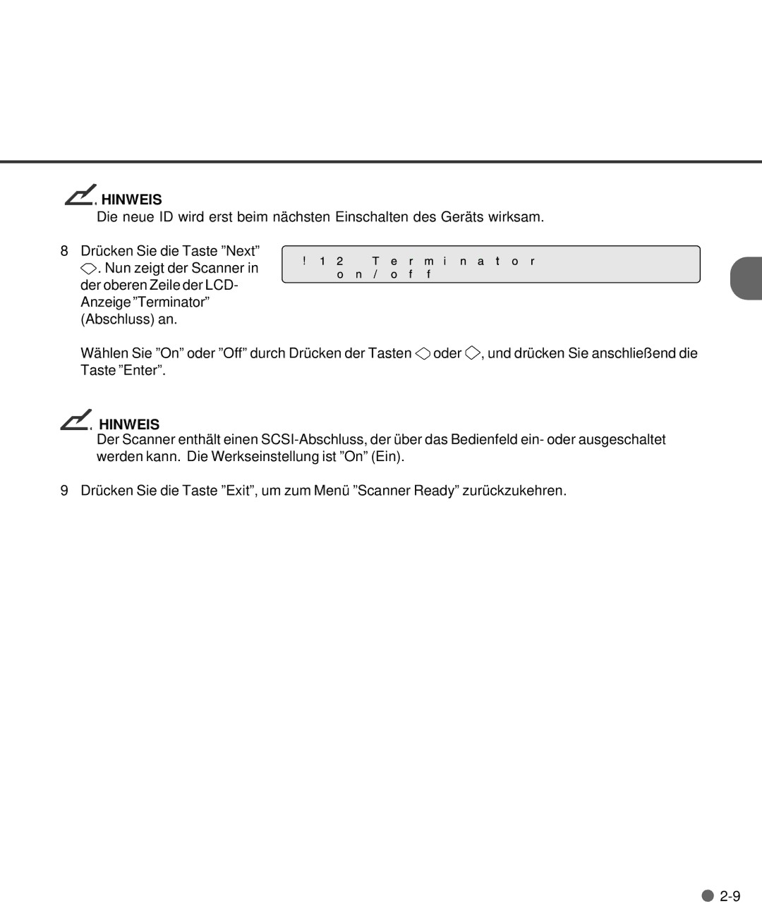 Fujitsu M4097D manual Hinweis 