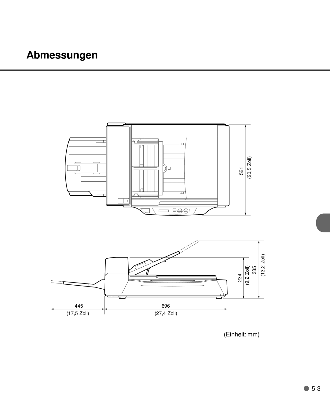 Fujitsu M4097D manual Abmessungen 