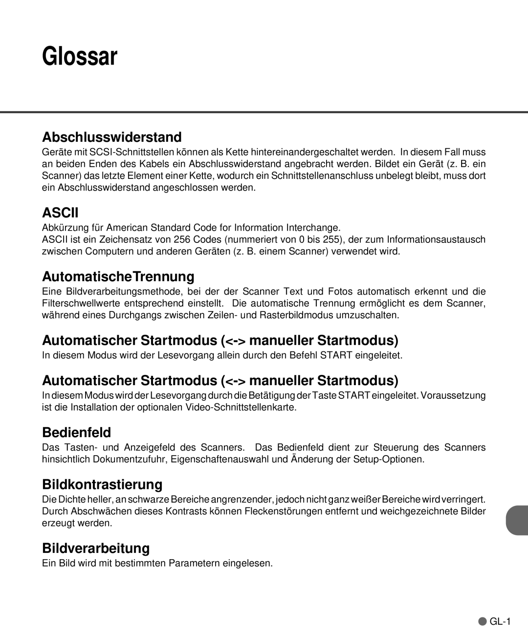 Fujitsu M4097D manual Glossar 