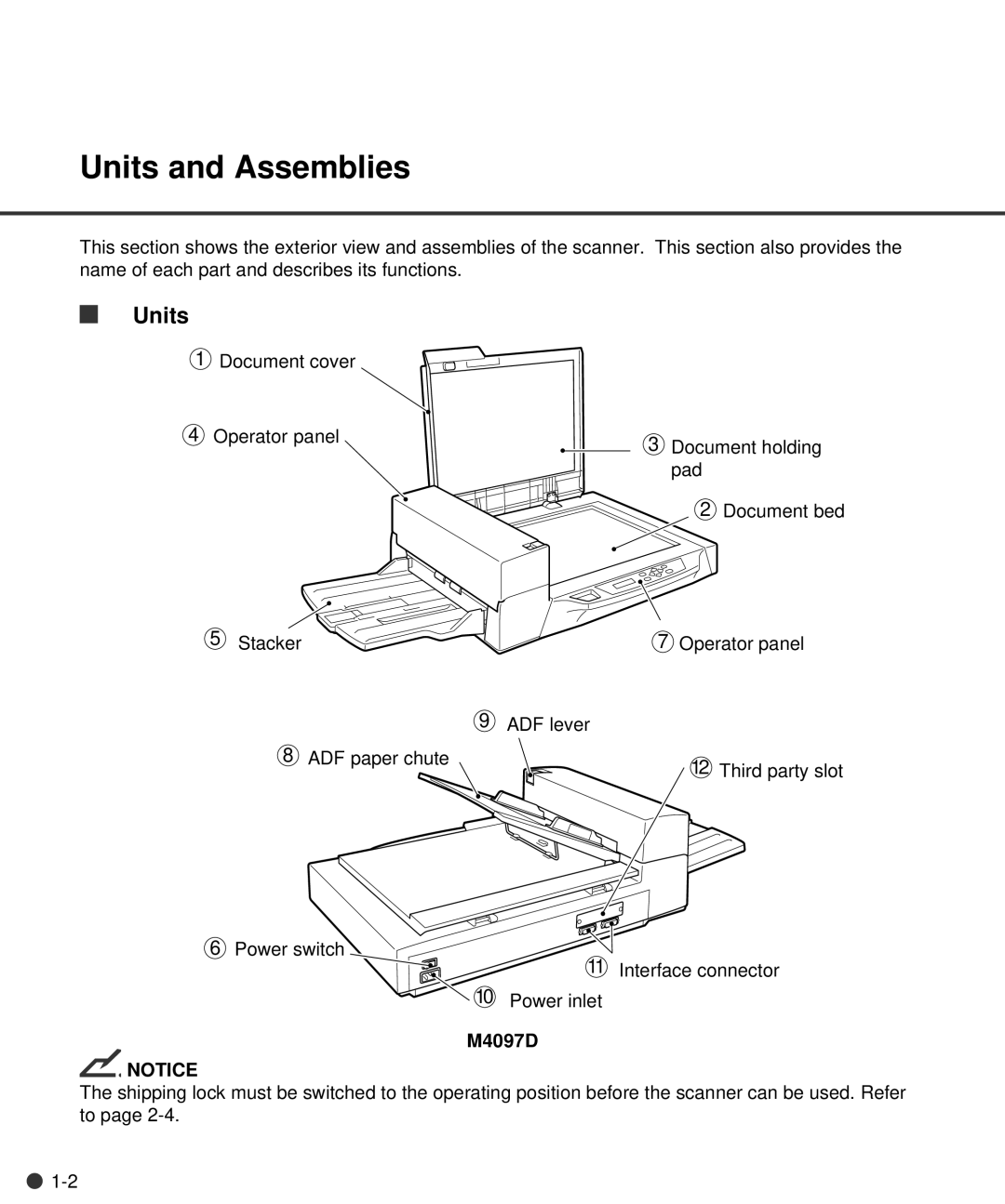 Fujitsu M4097D manual Units and Assemblies 