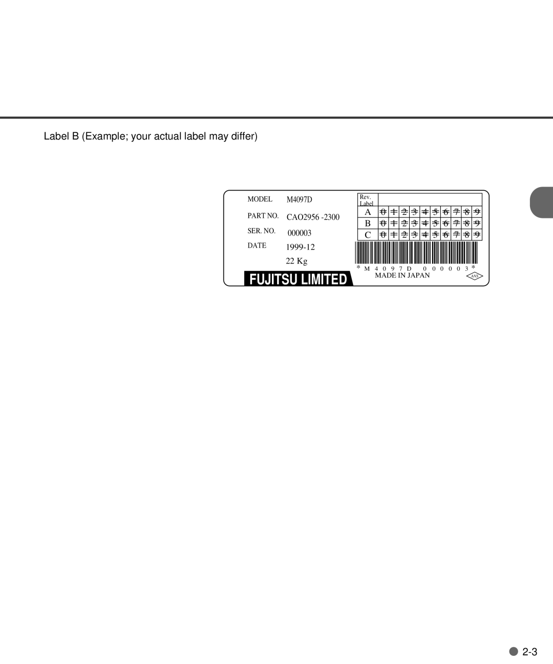 Fujitsu M4097D manual Fujitsu Limited 