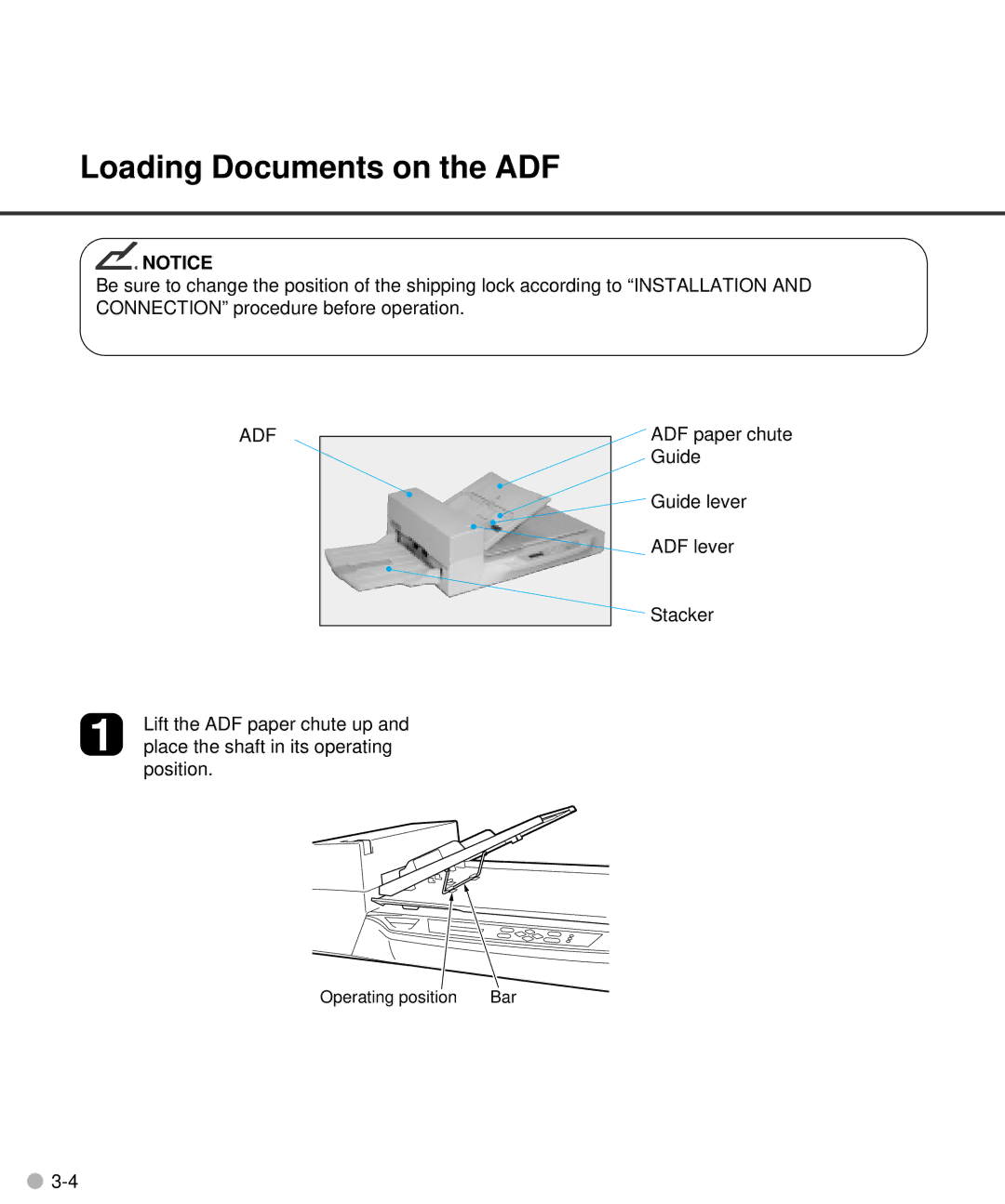 Fujitsu M4097D manual Loading Documents on the ADF, Adf 