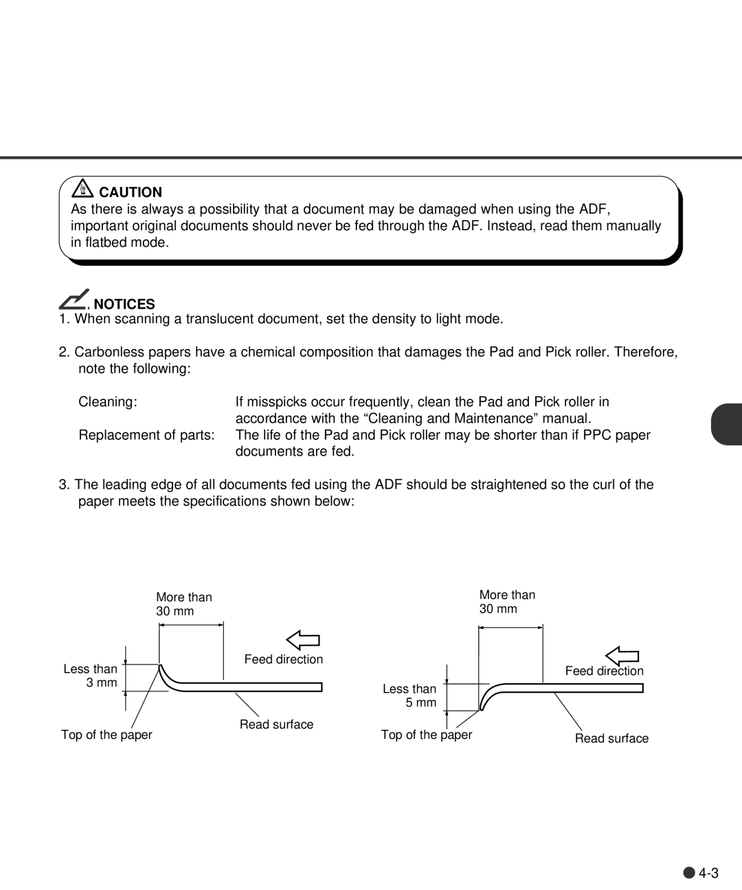 Fujitsu M4097D manual More than 30 mm 