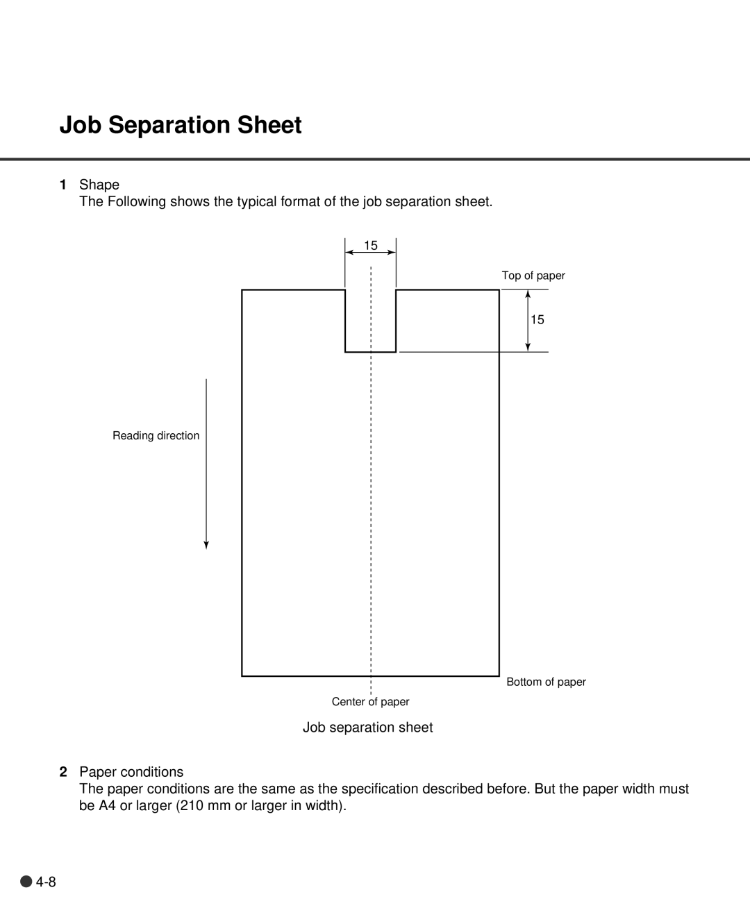 Fujitsu M4097D manual Job Separation Sheet 