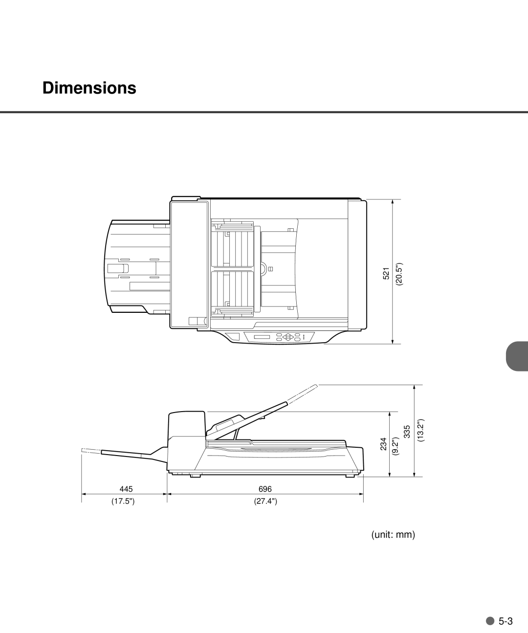 Fujitsu M4097D manual Dimensions 