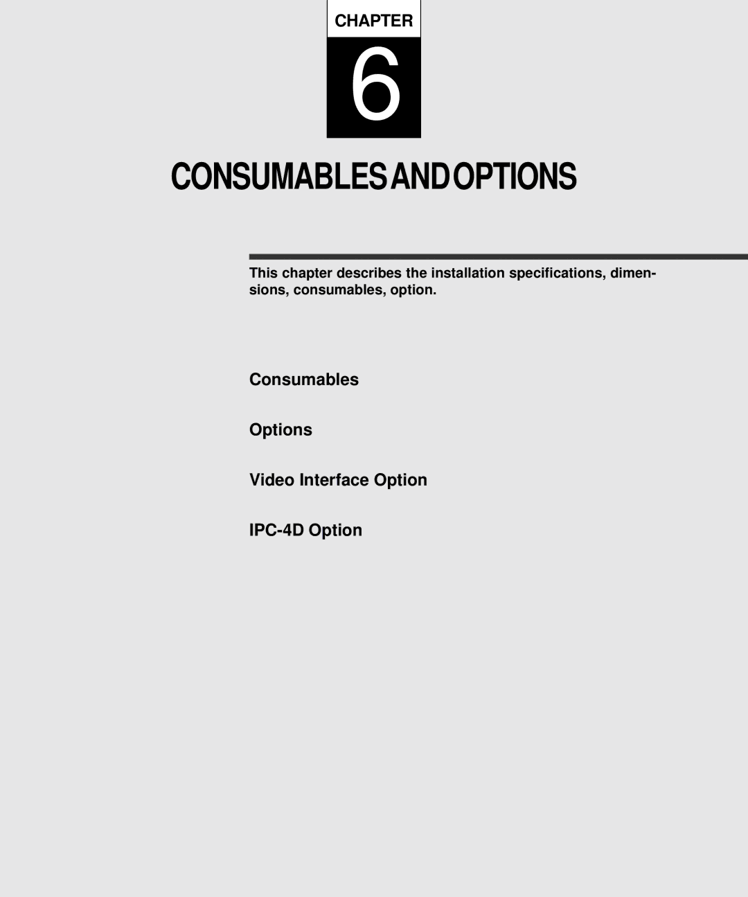 Fujitsu M4097D manual Consumablesandoptions 