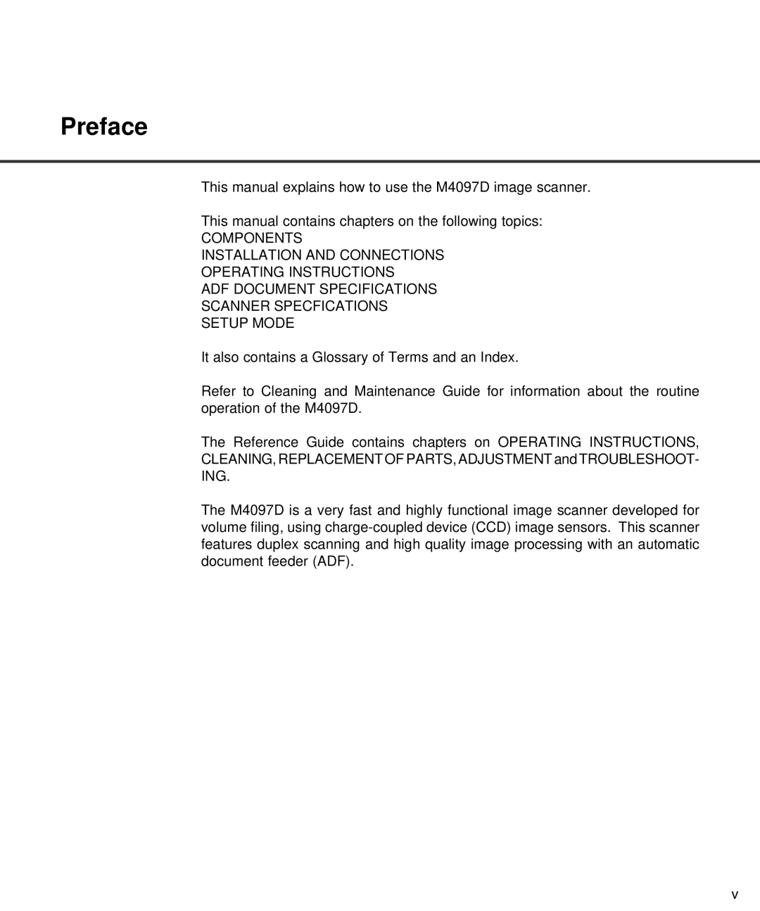 Fujitsu M4097D manual Preface 