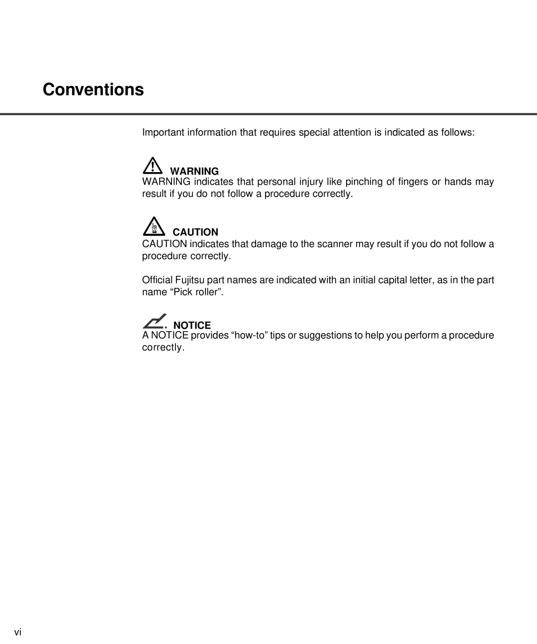 Fujitsu M4097D manual Conventions 