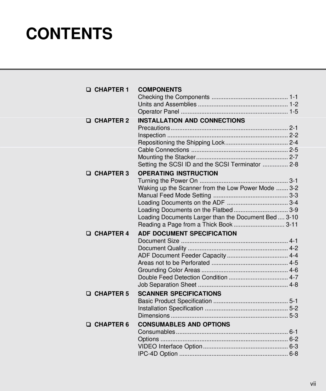 Fujitsu M4097D manual Contents 