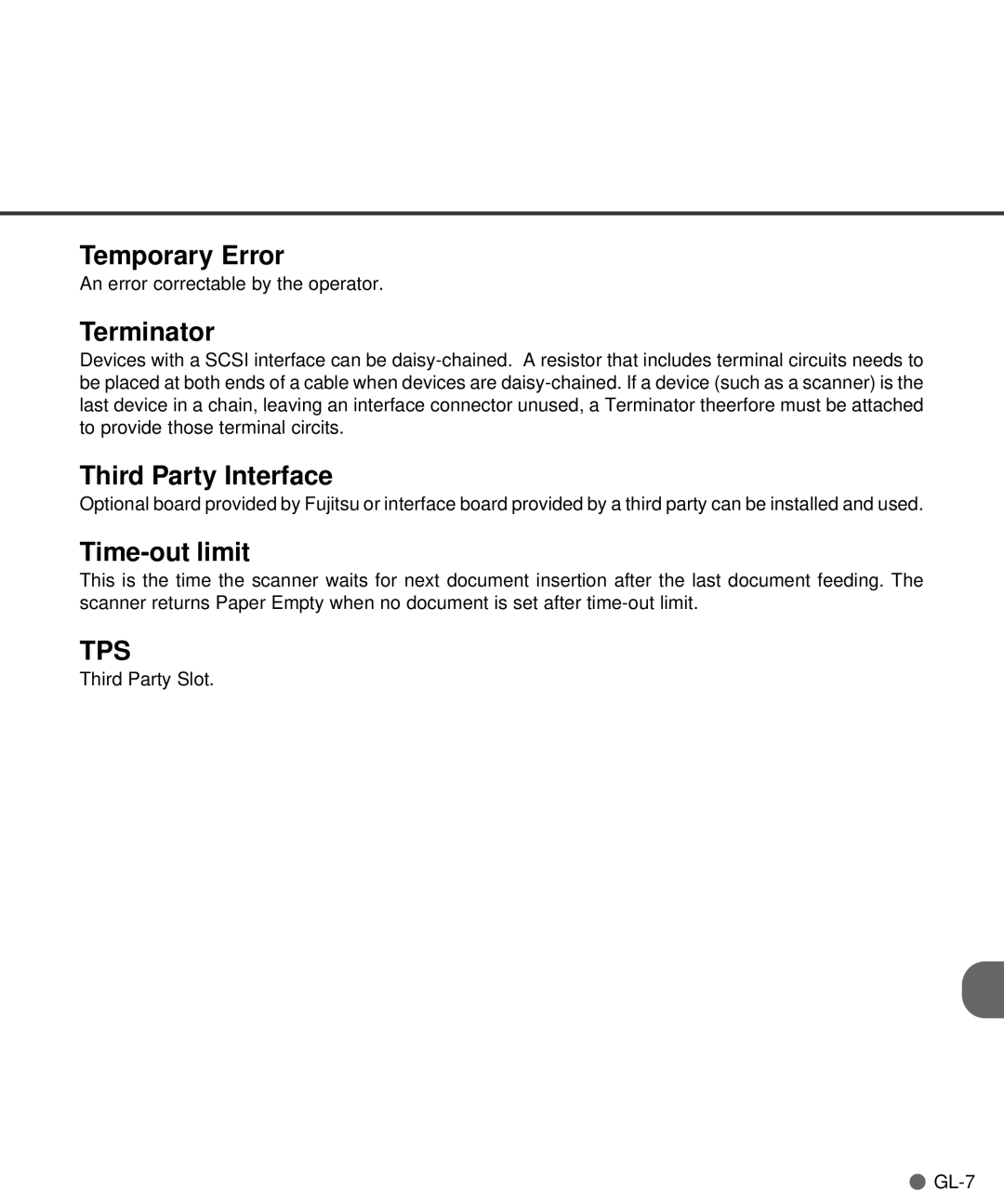 Fujitsu M4097D manual Tps 