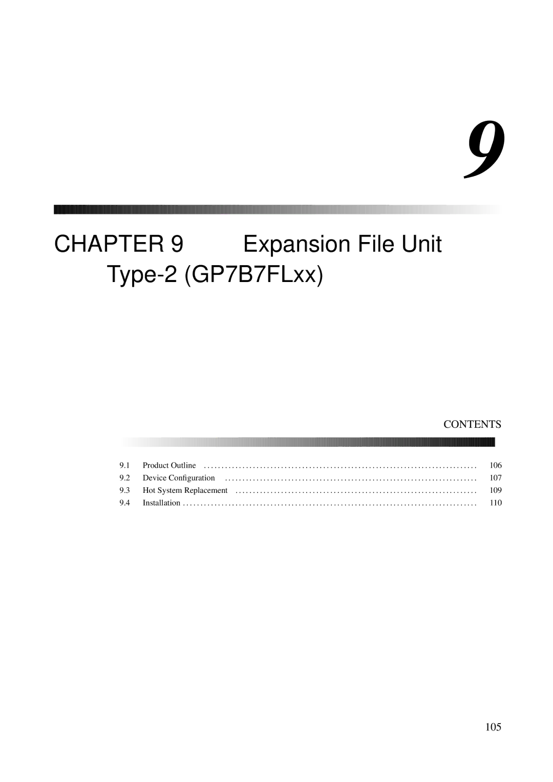 Fujitsu M400A, M600R, M200R, GranPower7000 (GP 7000F), M400R manual Expansion File Unit Type-2 GP7B7FLxx, 105 