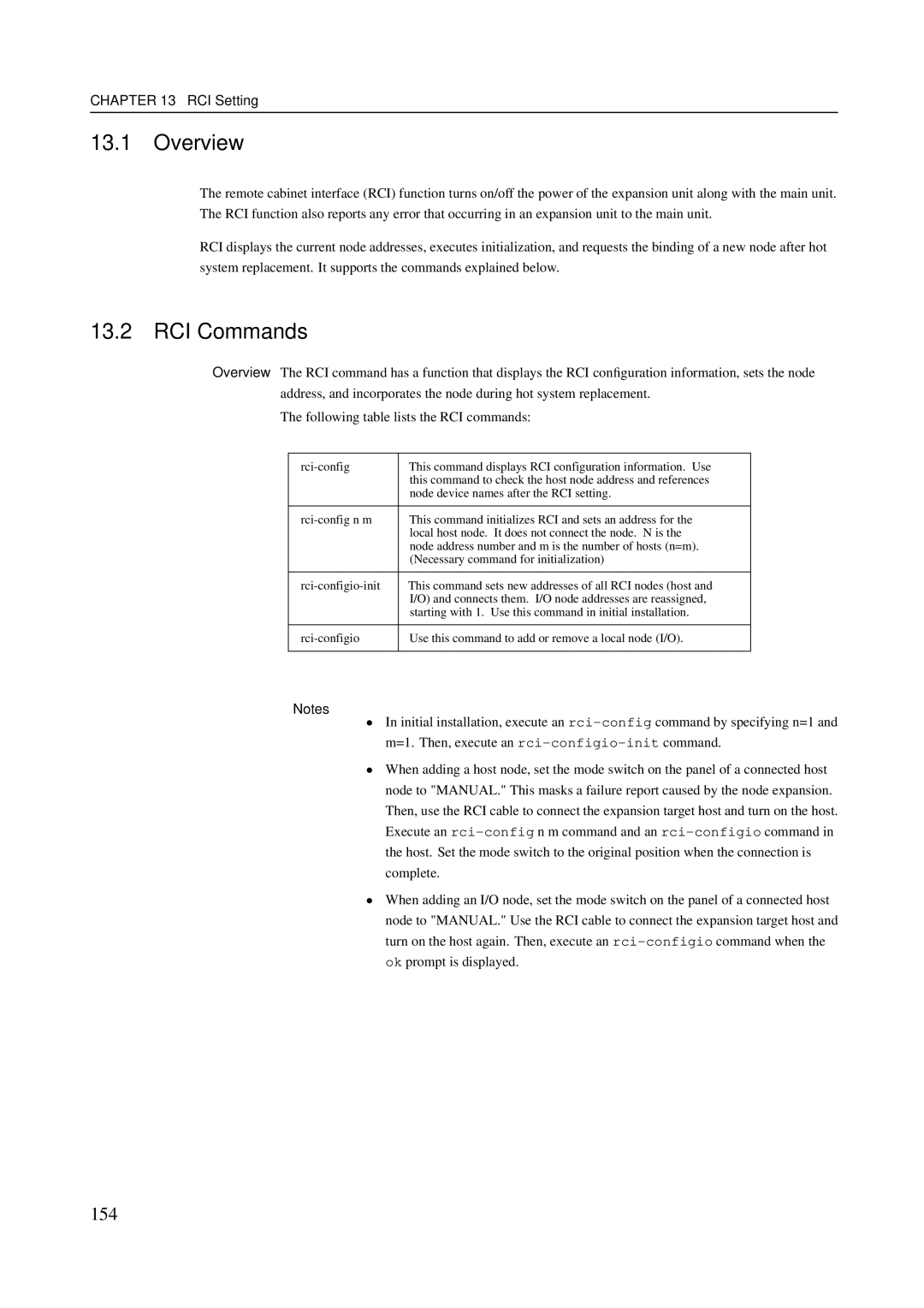 Fujitsu M400A, M600R, M200R, GranPower7000 (GP 7000F), M400R manual RCI Commands, 154 