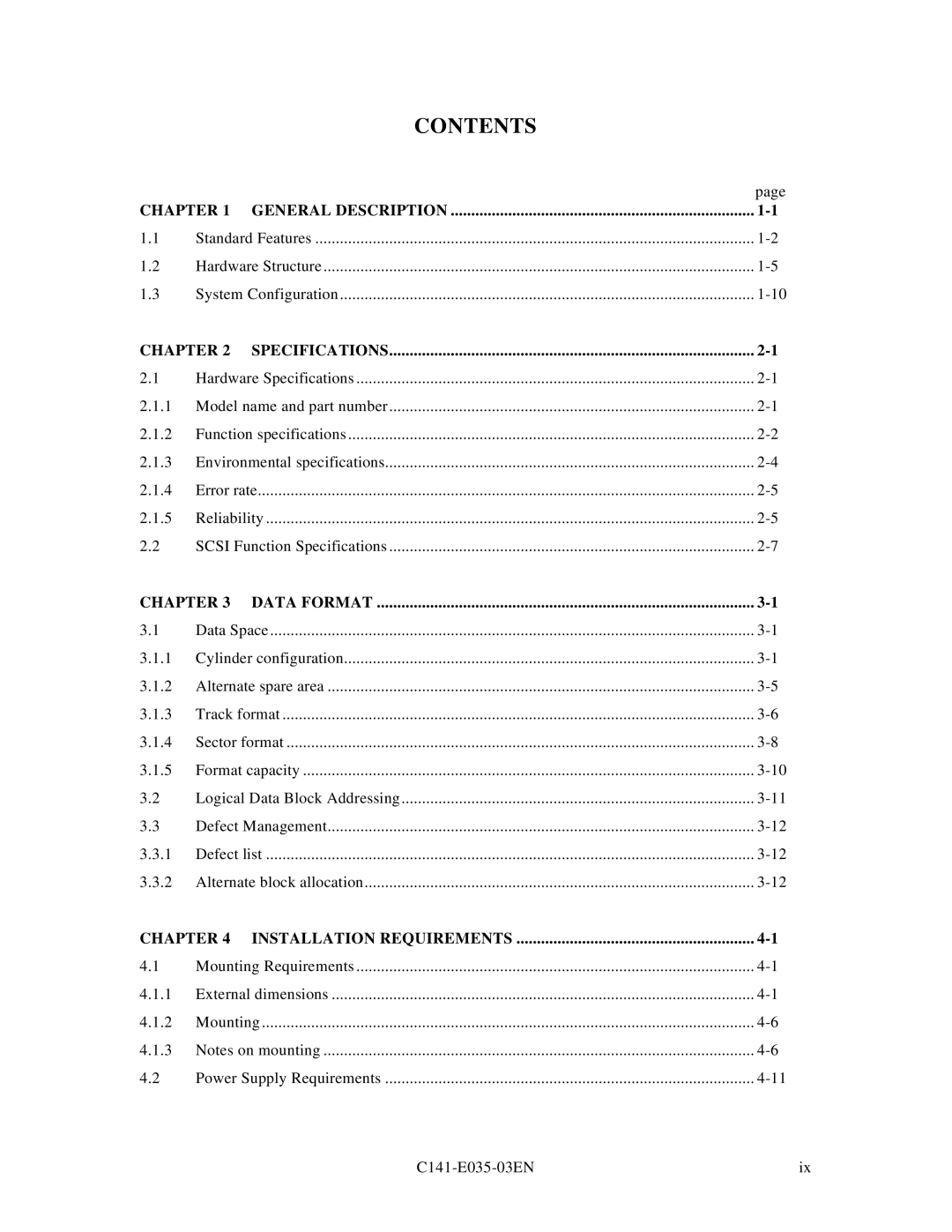 Fujitsu MAC3045, MAB3045, MAB3091, MAC3091, MAA3182 manual Contents 