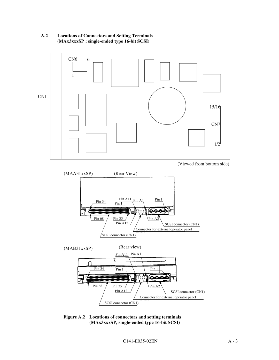 Fujitsu MAA3182, MAC3045, MAB3045, MAB3091, MAC3091 manual CN6 15/16 