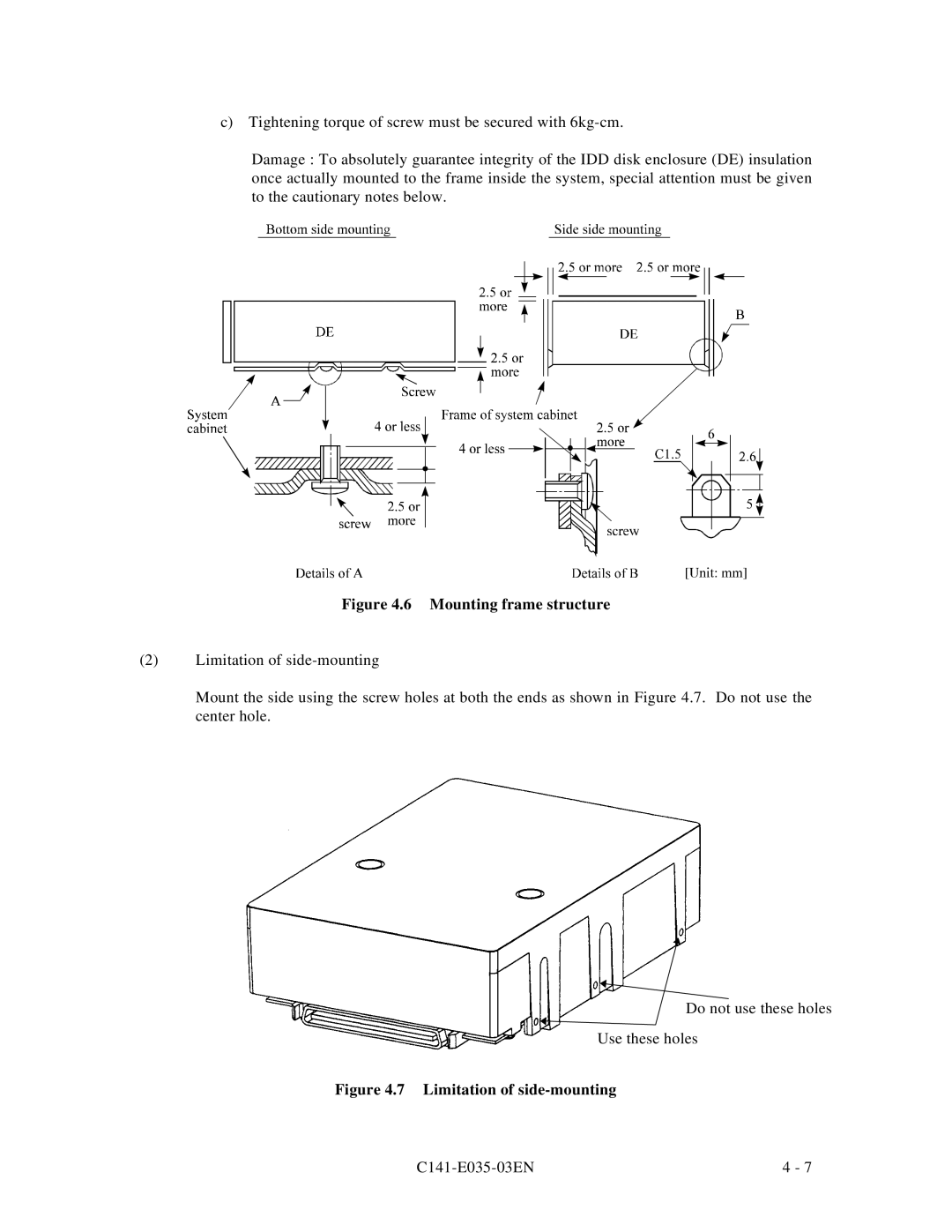 Fujitsu MAC3091, MAC3045, MAB3045, MAB3091, MAA3182 manual Mounting frame structure 