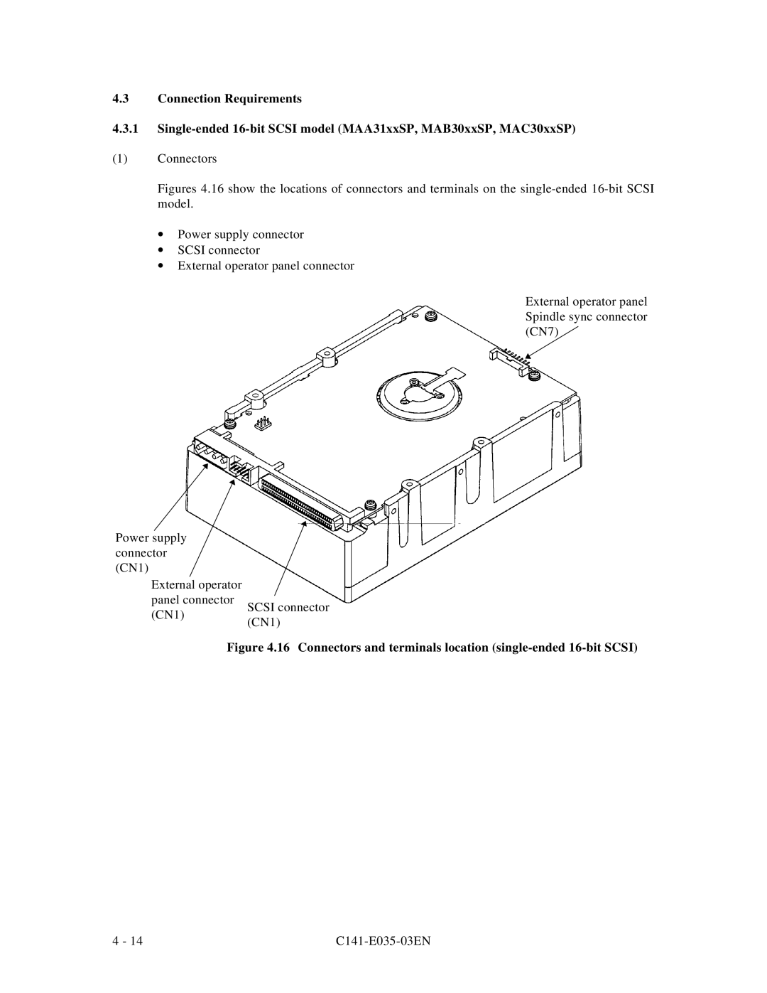 Fujitsu MAC3045, MAB3045, MAB3091, MAC3091, MAA3182 manual Connectors 