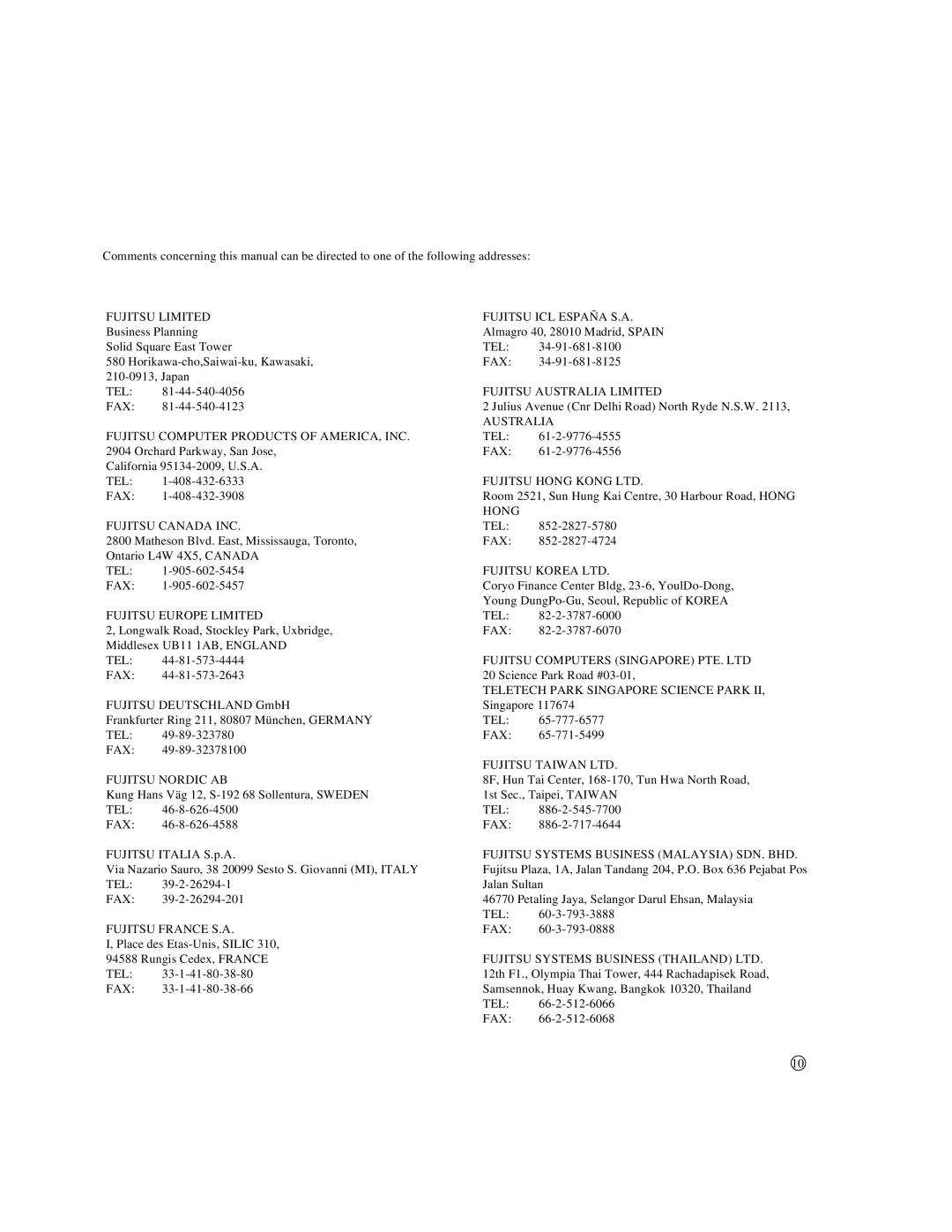 Fujitsu MAF3364LC, MAF3364LP, MAG3182LC, MAE3182LC, MAE3091LC manual Fujitsu Canada INC 