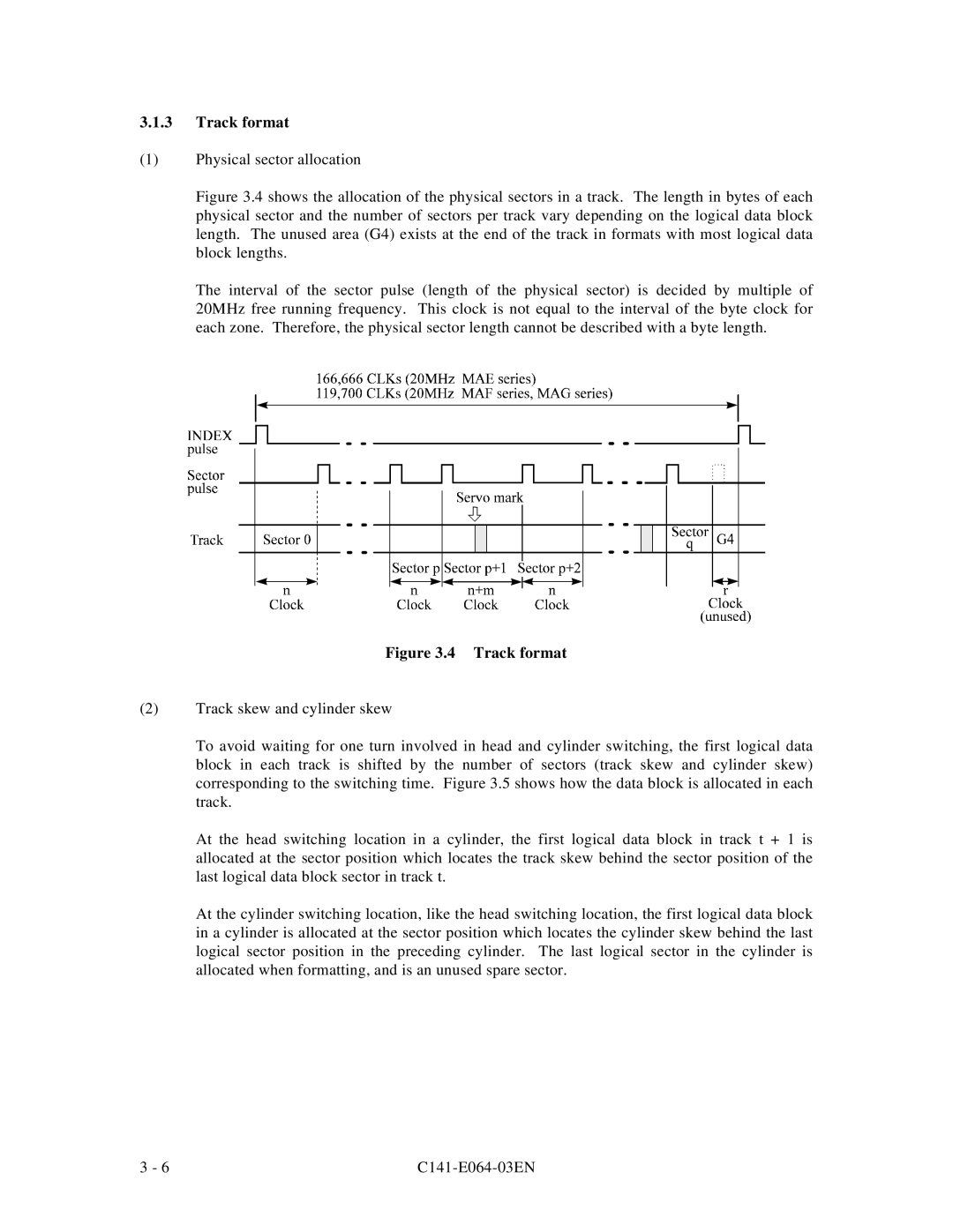 Fujitsu MAE3182LC, MAF3364LP, MAF3364LC, MAG3182LC, MAE3091LC manual Track format 