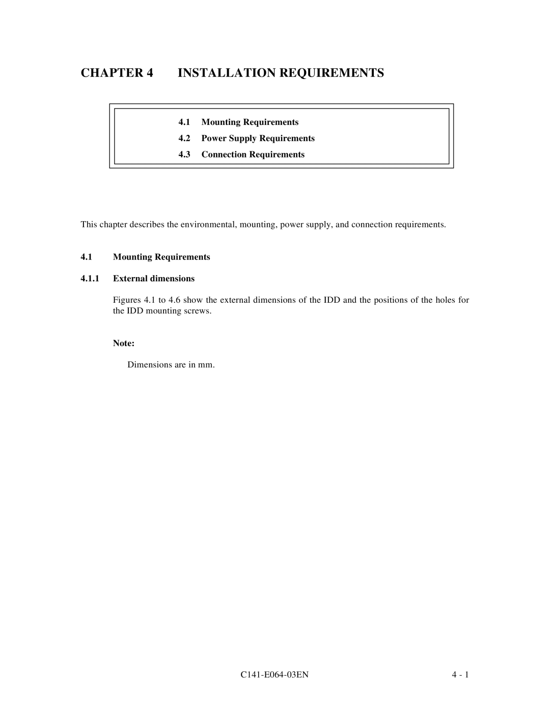 Fujitsu MAE3091LC, MAF3364LP, MAF3364LC, MAG3182LC manual Installation Requirements, Mounting Requirements External dimensions 