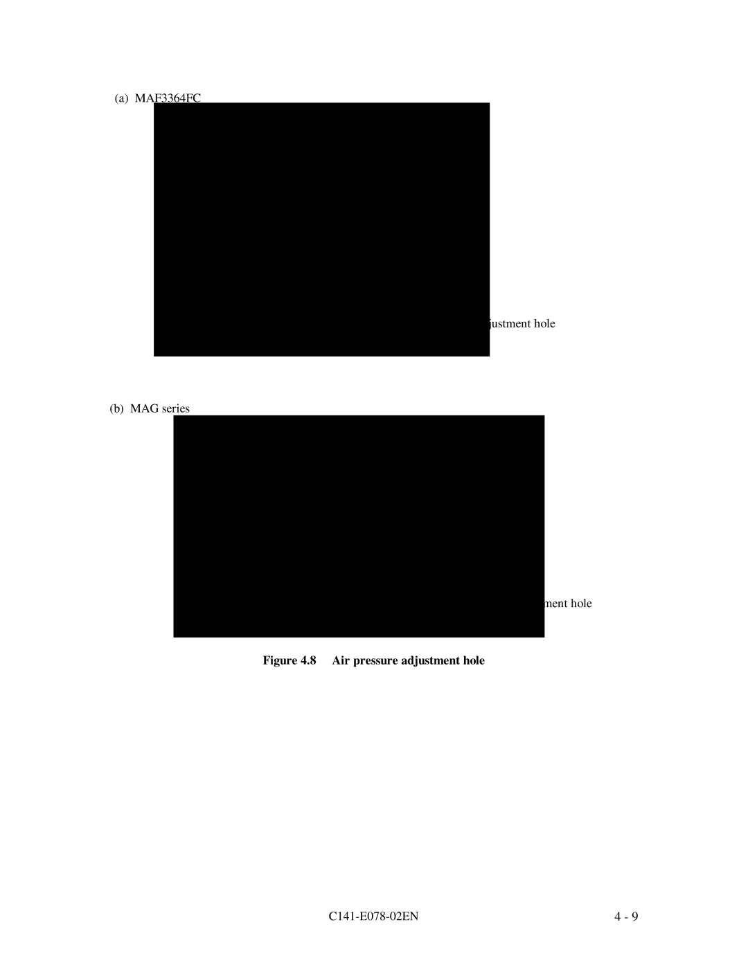 Fujitsu MAG3182FC, MAG3091FC, MAF3364FC manual Air pressure adjustment hole 