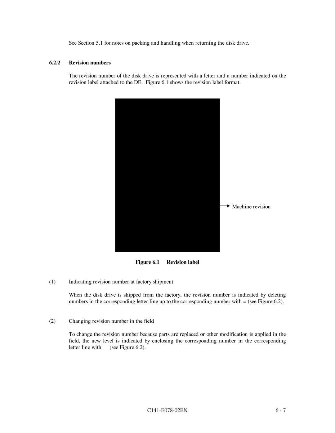 Fujitsu MAF3364FC, MAG3091FC, MAG3182FC manual Revision numbers, Revision label 