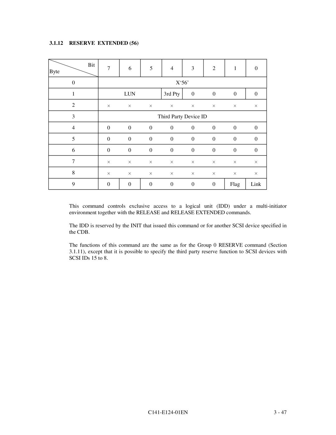 Fujitsu MAN3184, MAN3367, MAN3735 SERIES DISK DRIVES specifications Reserve Extended, Lun 