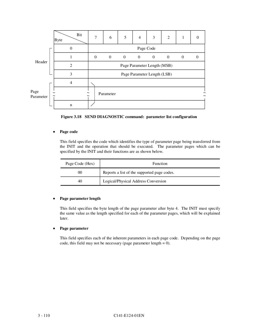 Fujitsu MAN3184, MAN3367, MAN3735 SERIES DISK DRIVES specifications Parameter length 