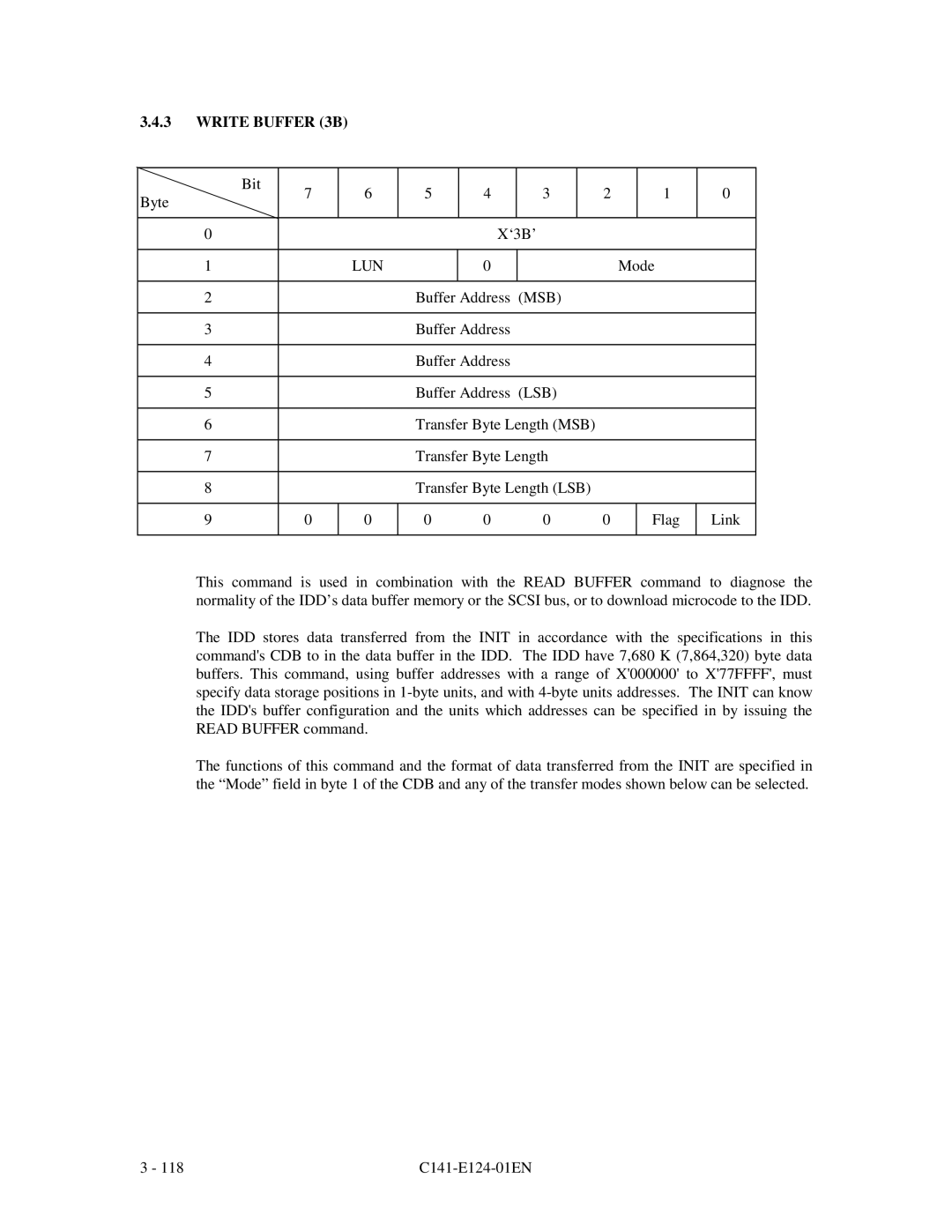 Fujitsu MAN3184, MAN3367, MAN3735 SERIES DISK DRIVES specifications Write Buffer 3B, Lun 