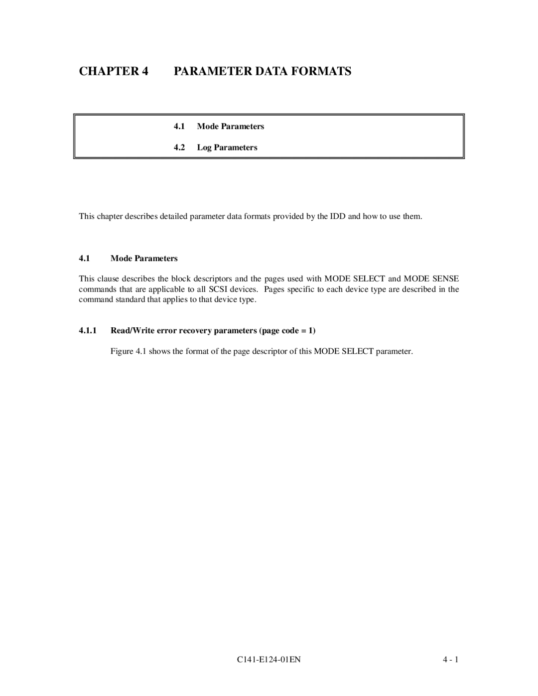 Fujitsu MAN3184, MAN3367, MAN3735 SERIES DISK DRIVES specifications Mode Parameters Log Parameters 