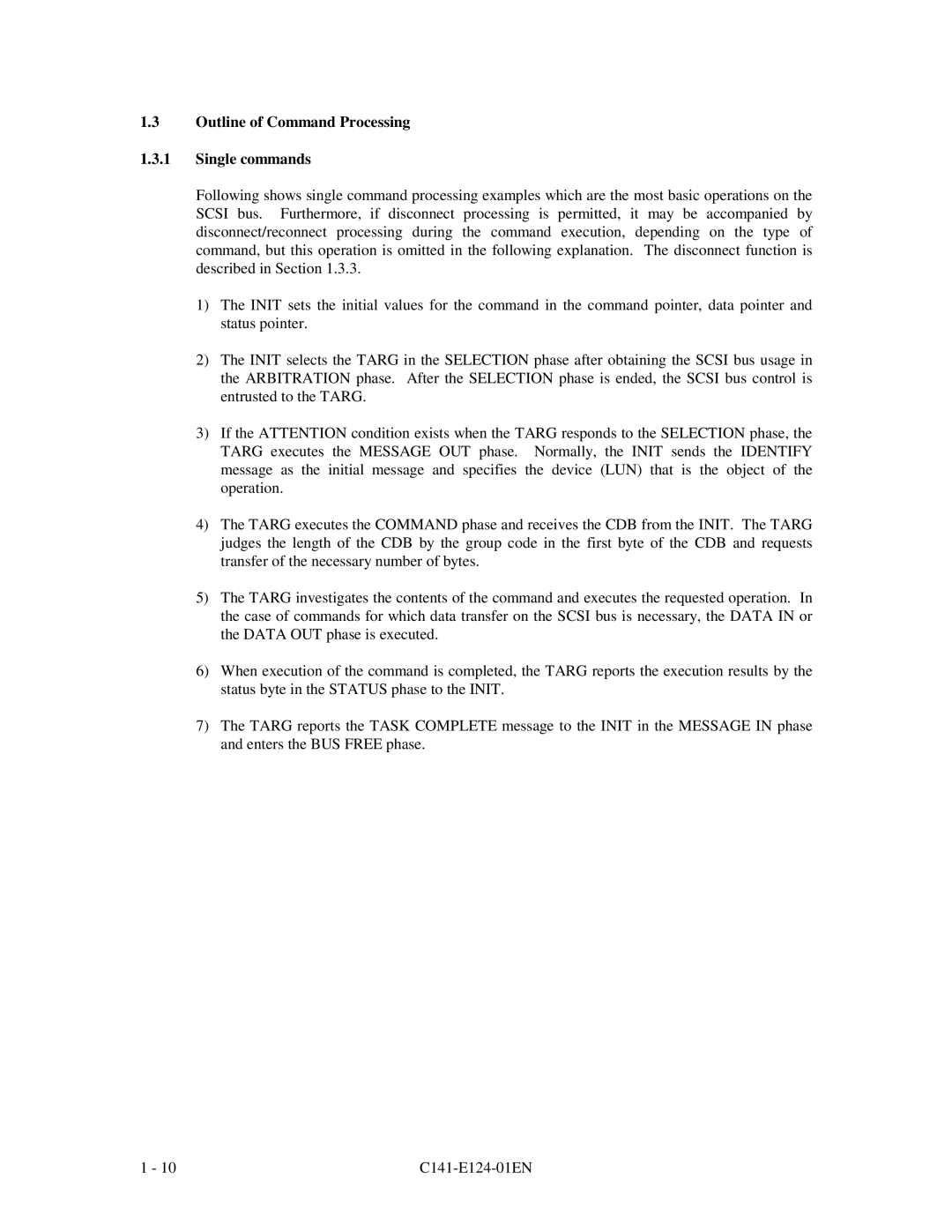 Fujitsu MAN3184, MAN3367, MAN3735 specifications Outline of Command Processing Single commands 