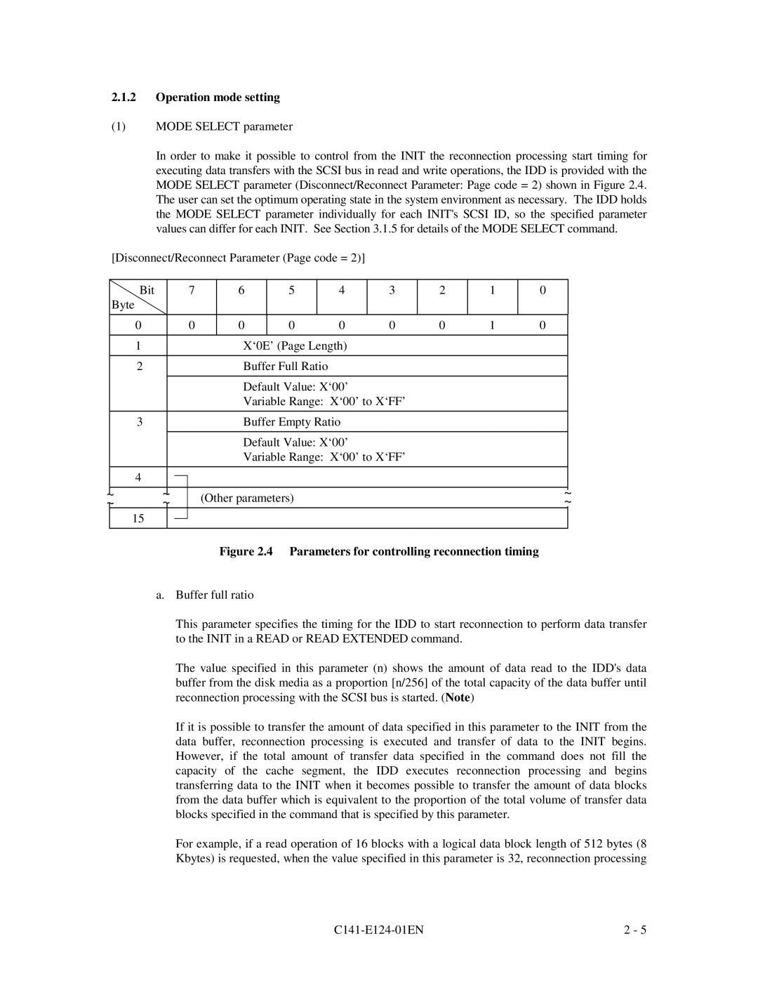 Fujitsu MAN3184, MAN3367, MAN3735 SERIES DISK DRIVES specifications Operation mode setting 