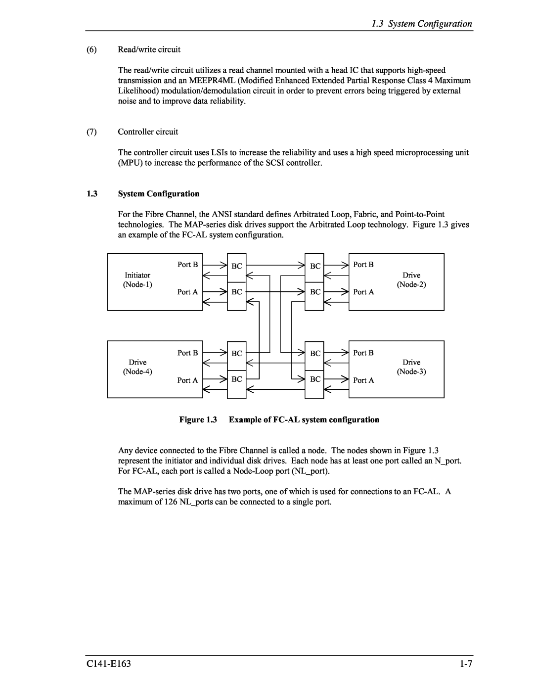 Fujitsu MAP3735FC, MAP3147FC manual System Configuration, 3 Example of FC-AL system configuration 