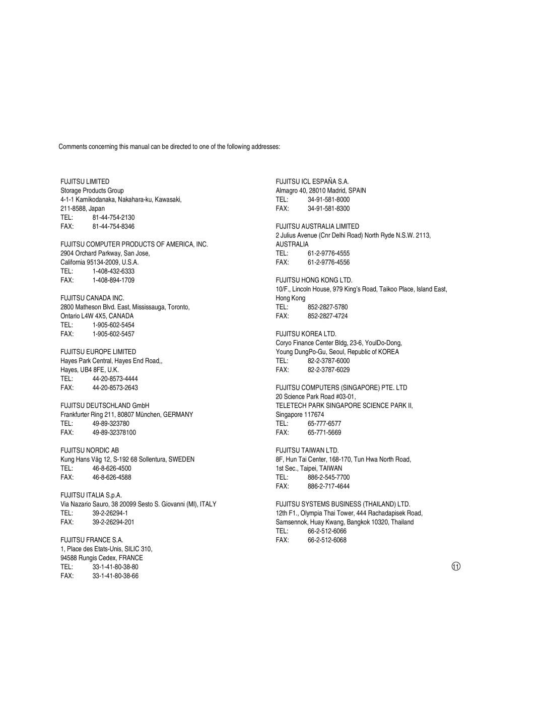 Fujitsu MAP3735FC, MAP3147FC manual Fujitsu Canada INC 