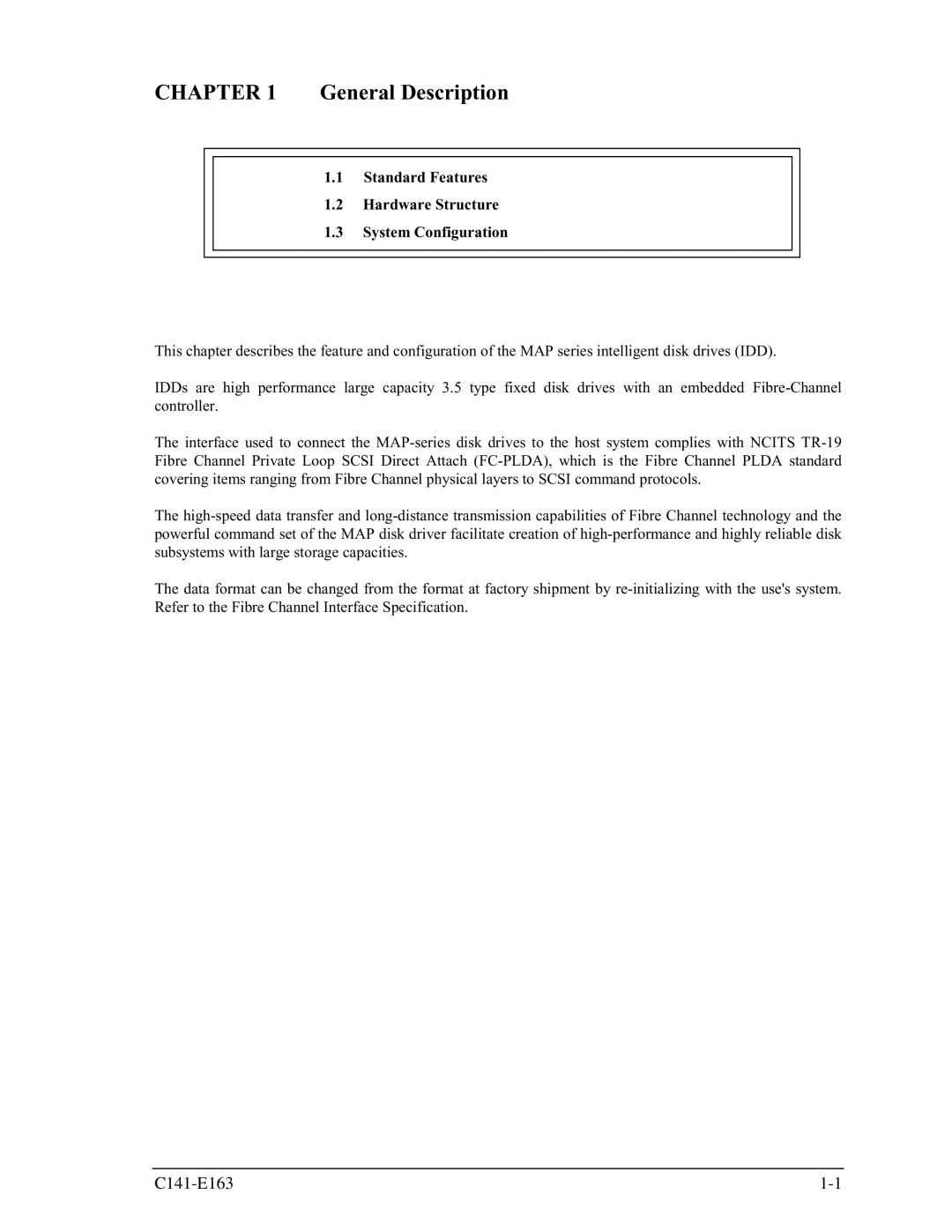 Fujitsu MAP3735FC, MAP3147FC manual General Description, Standard Features Hardware Structure System Configuration 