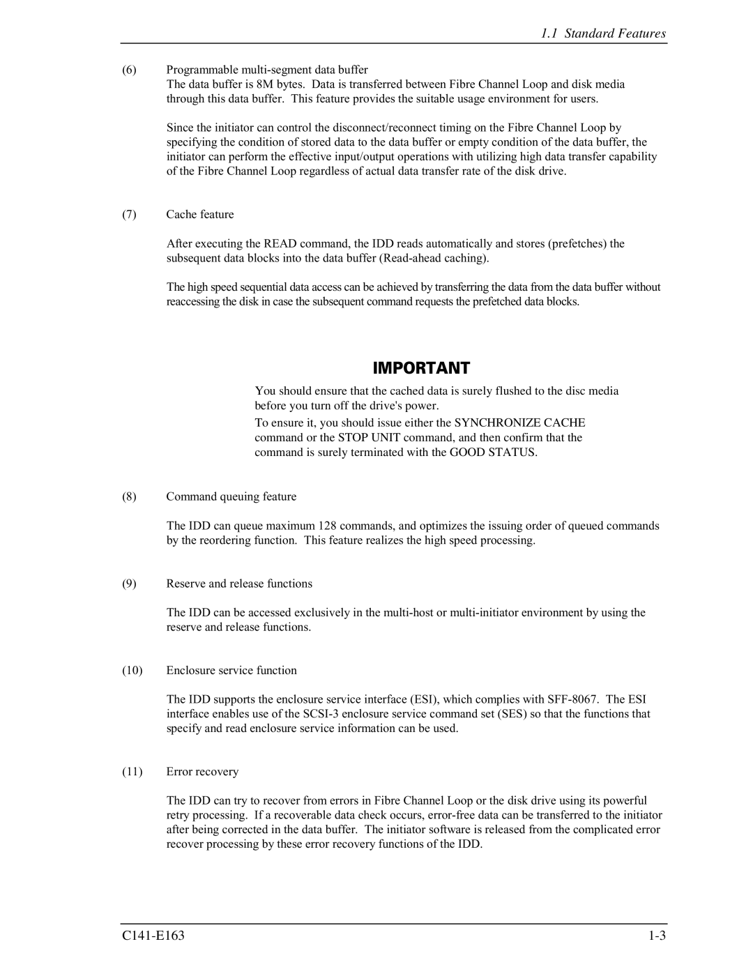 Fujitsu MAP3735FC, MAP3147FC manual Standard Features 