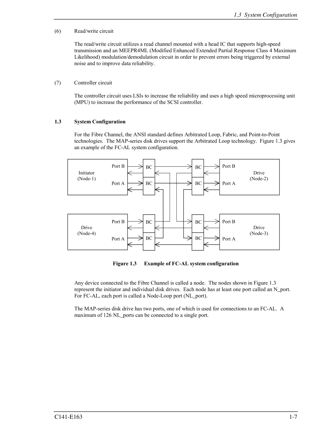 Fujitsu MAP3735FC, MAP3147FC manual System Configuration, Example of FC-AL system configuration 