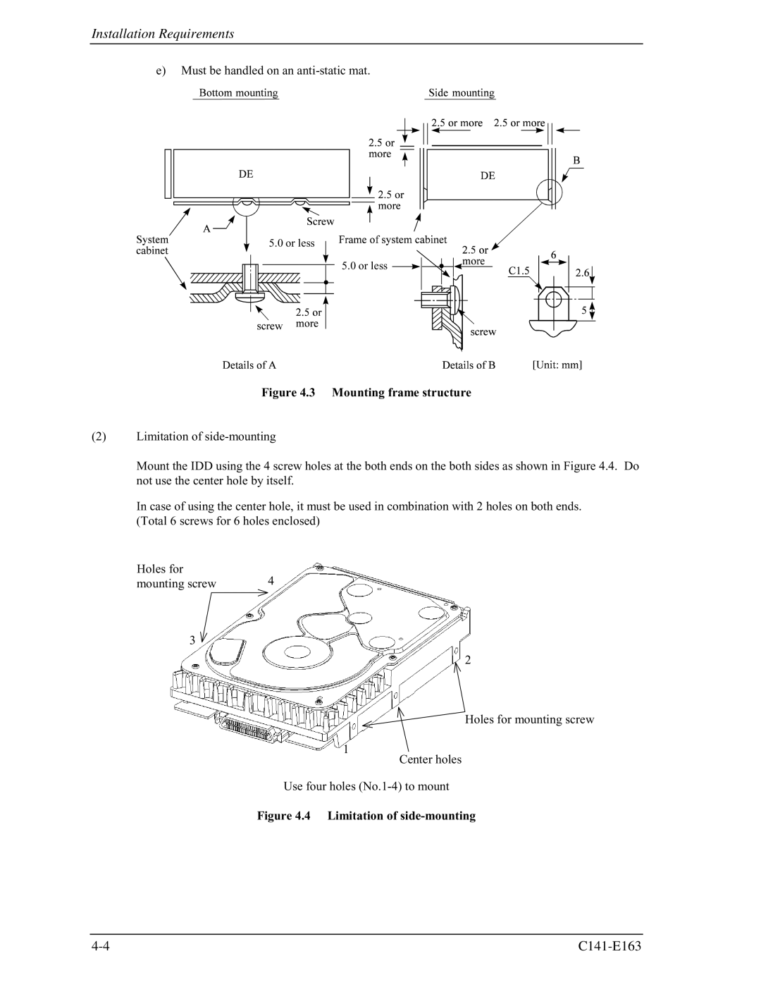 Fujitsu MAP3147FC, MAP3735FC manual Mounting frame structure 