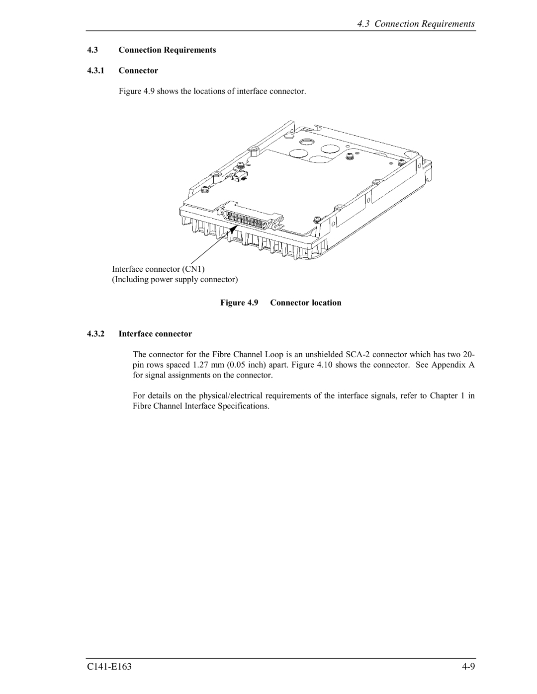 Fujitsu MAP3735FC, MAP3147FC manual Connection Requirements Connector 