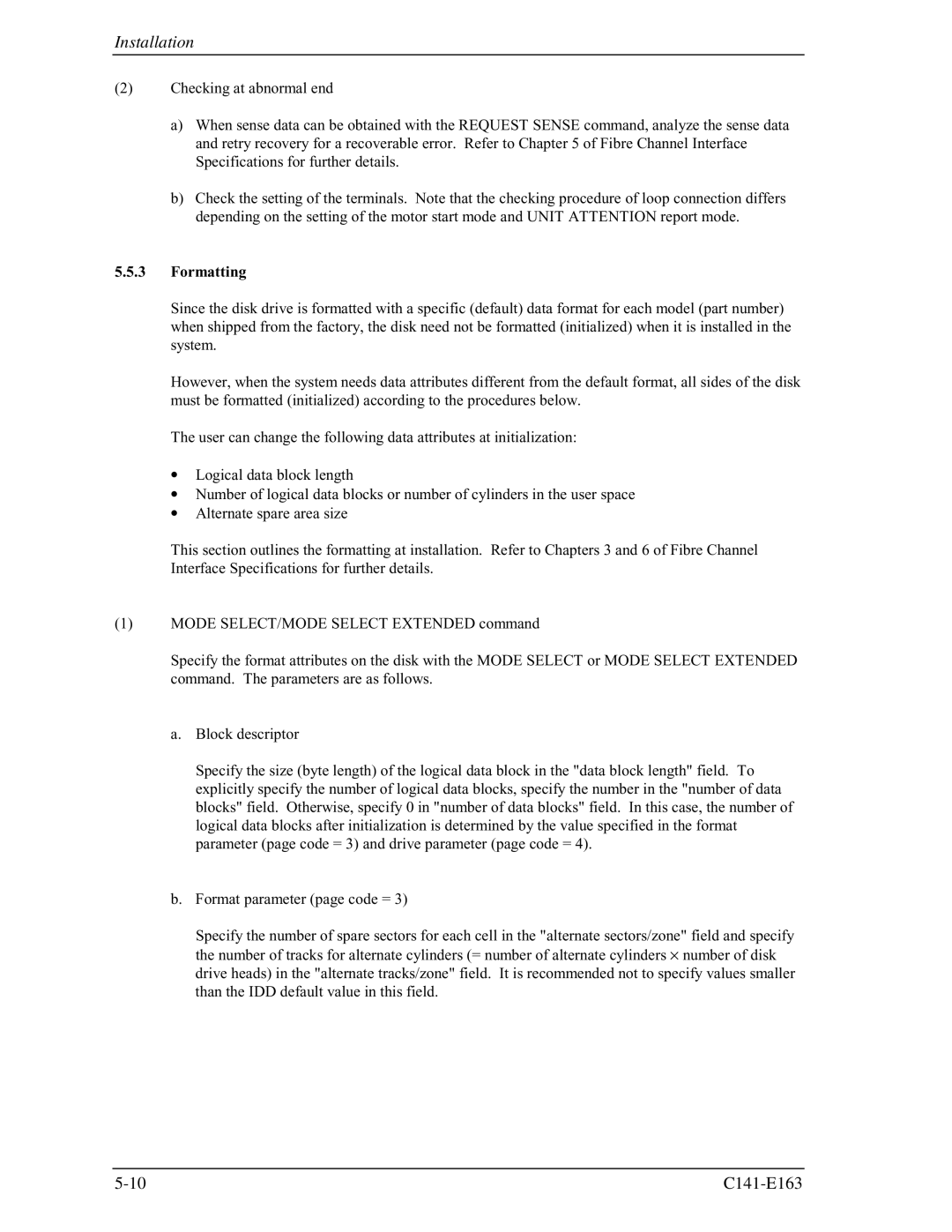 Fujitsu MAP3147FC, MAP3735FC manual Formatting 