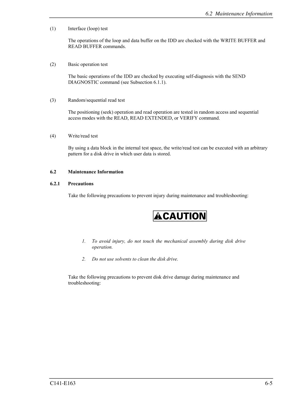 Fujitsu MAP3735FC, MAP3147FC manual Maintenance Information Precautions 