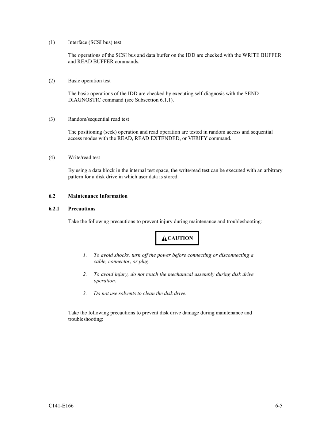 Fujitsu MAP3367NC/NP, MAP3147NC/NP, MAP3735NC/NP manual Maintenance Information Precautions 