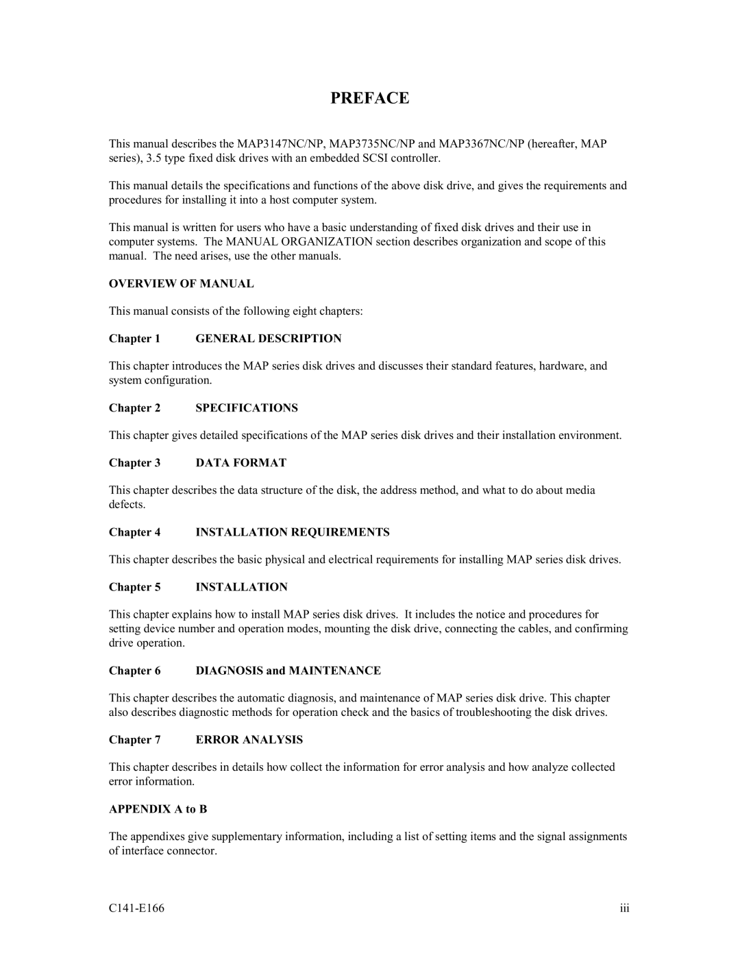 Fujitsu MAP3367NC/NP, MAP3147NC/NP, MAP3735NC/NP manual Preface 